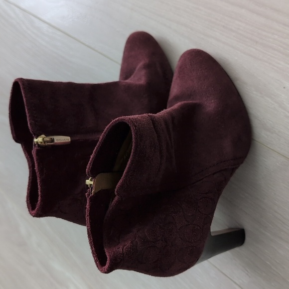Coach Plum Suede Ankle Boots - Picture 3 of 7